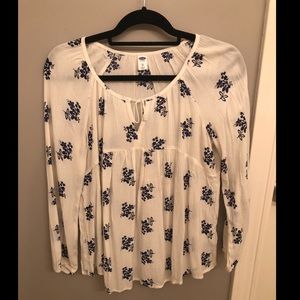 White Floral Blouse